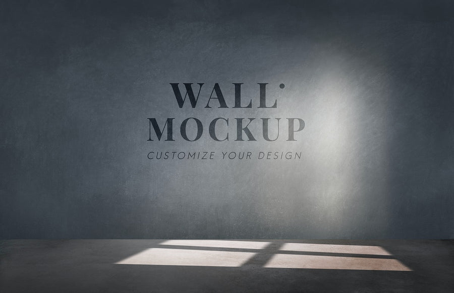 Empty Room With A Dark Gray Wall Mockup