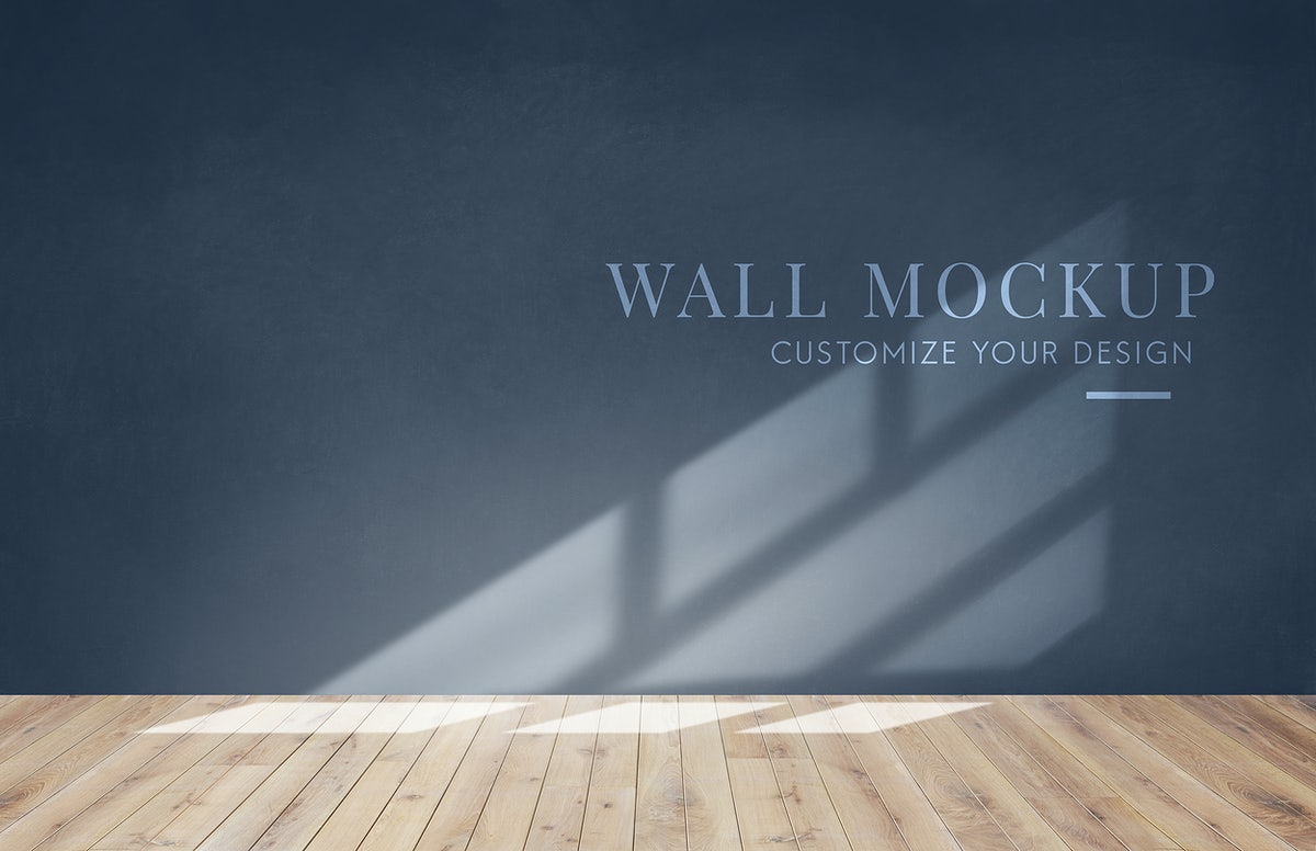 Empty Room With A Dark Gray Wall Mockup
