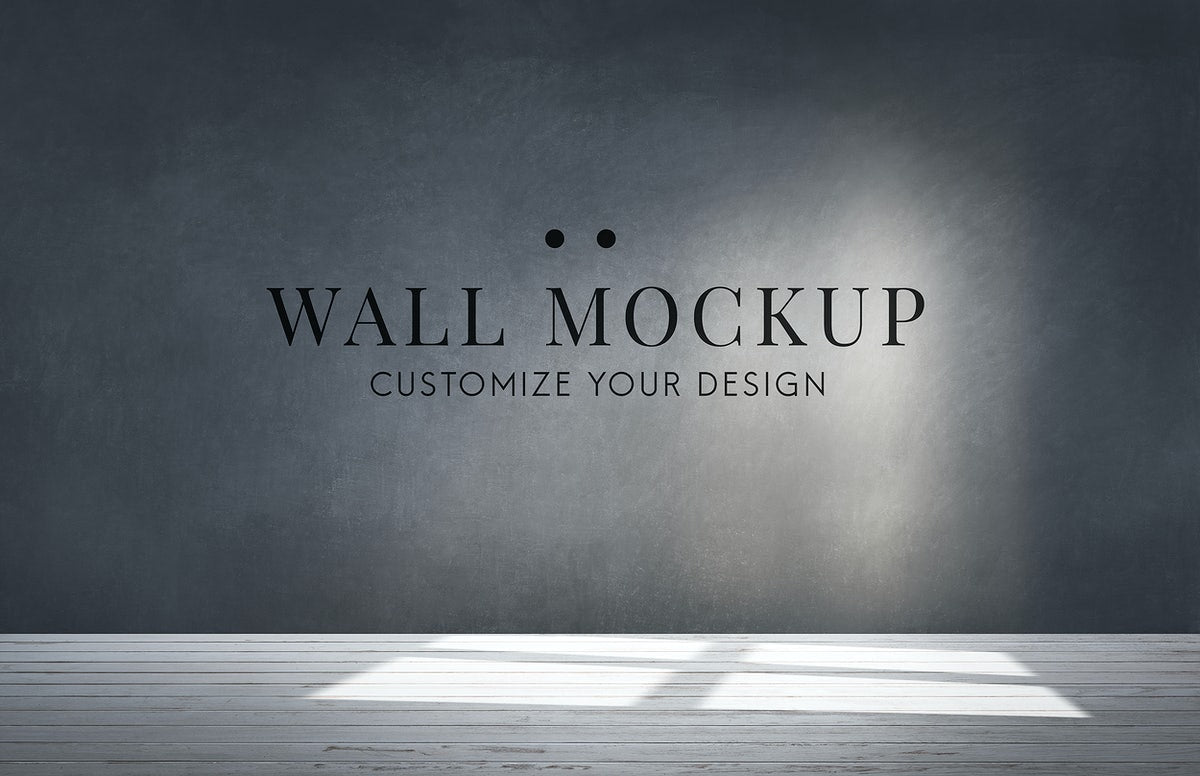 Empty Room With A Dark Gray Wall Mockup