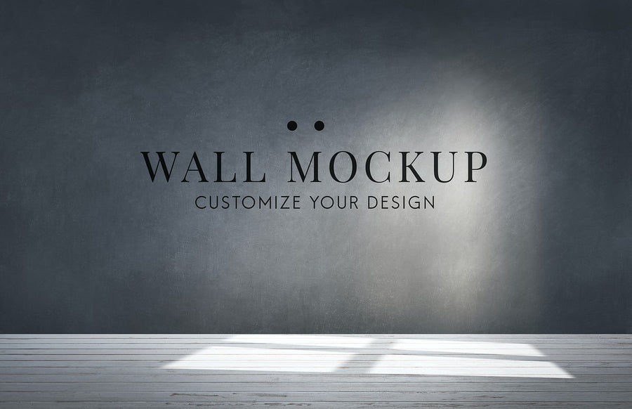 Empty Room With A Dark Gray Wall Mockup