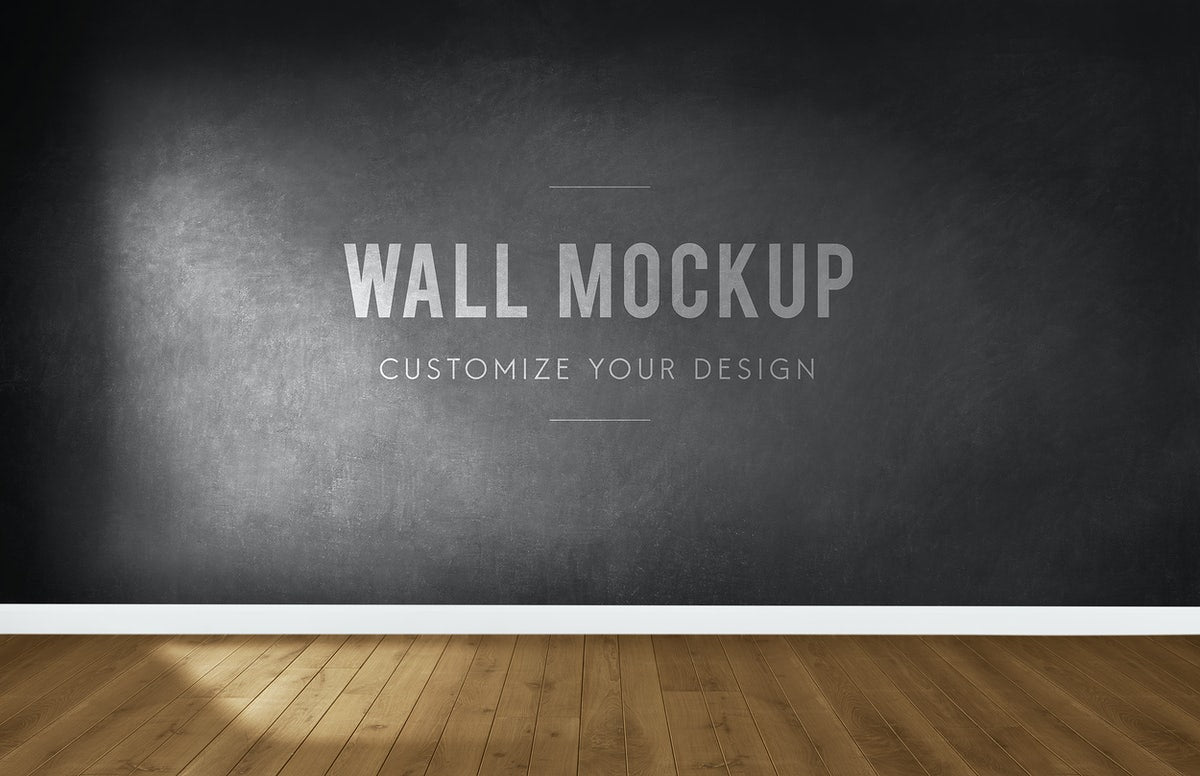 Empty Room With A Dark Gray Wall Mockup