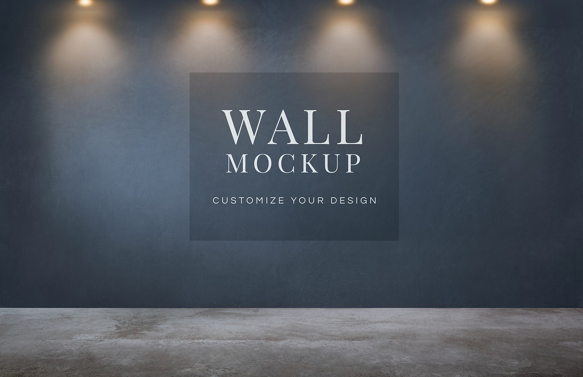 Empty Room With A Dark Gray Wall Mockup
