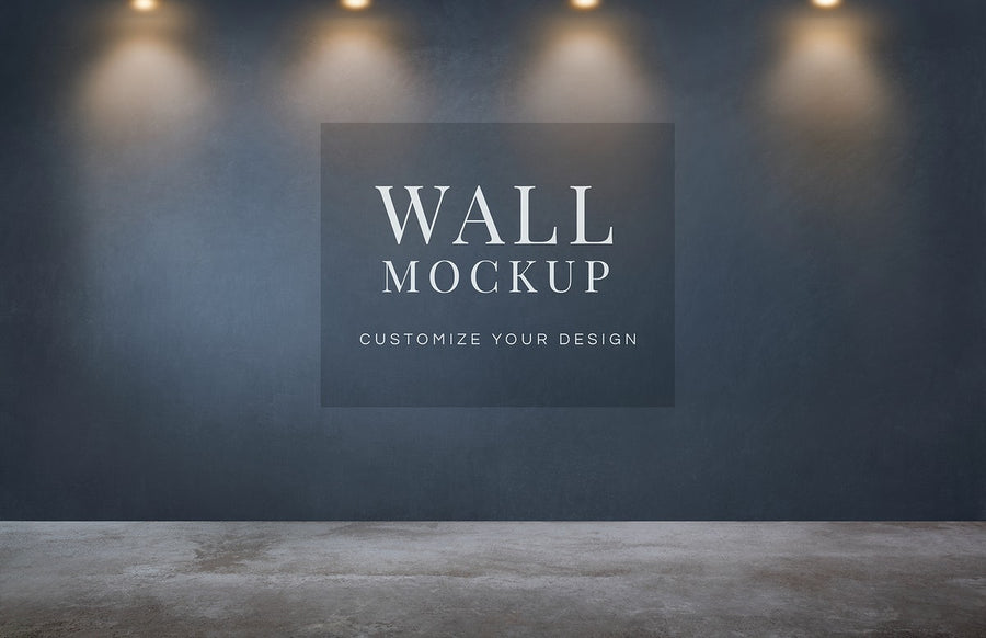 Empty Room With A Dark Gray Wall Mockup