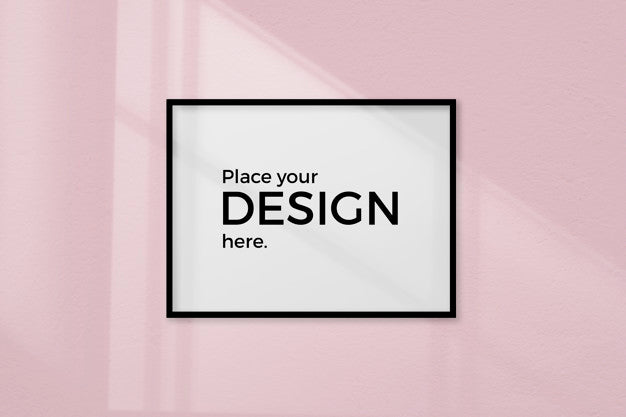 Empty Room With A Frame Mockup On A Pink Wall Psd