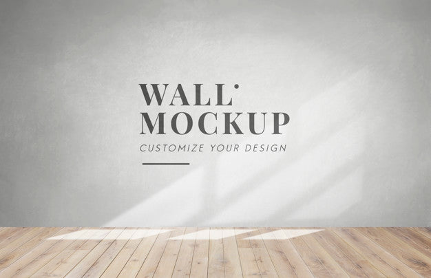 Empty Room With A Gray Wall Mockup Psd