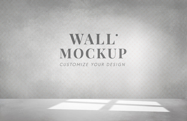 Empty Room With A Gray Wall Mockup Psd