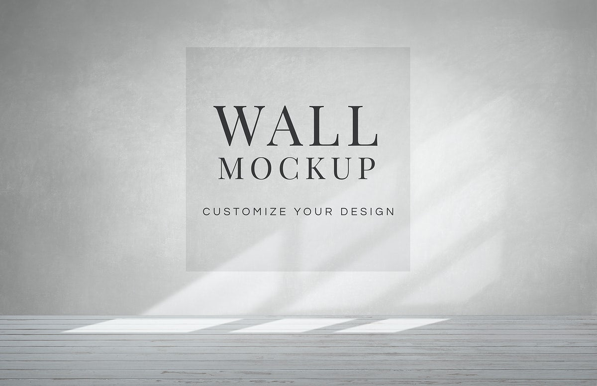 Empty Room With A Gray Wall Mockup