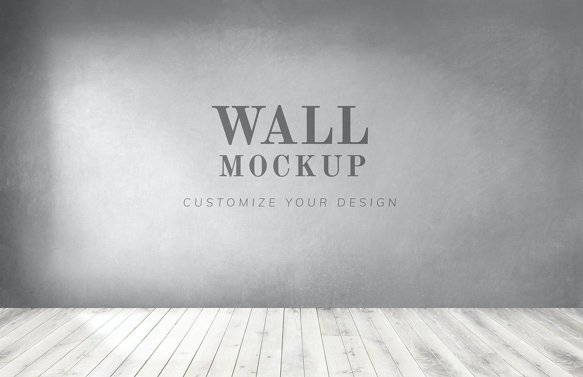 Empty Room With A Gray Wall Mockup
