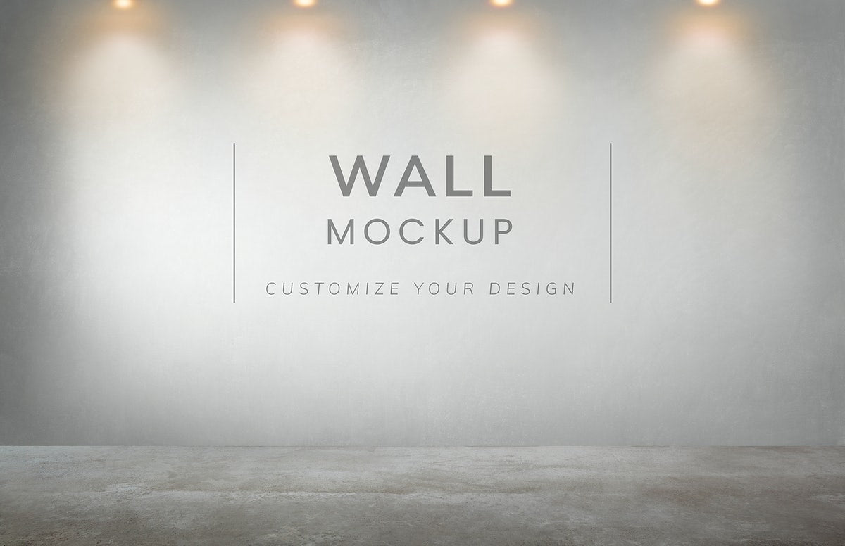 Empty Room With A Gray Wall Mockup