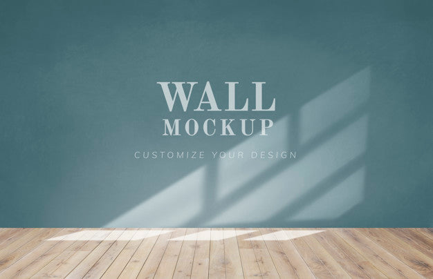 Empty Room With A Green Wall Mockup Psd