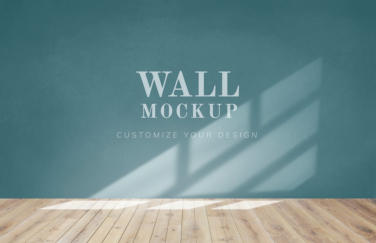 Empty Room With A Green Wall Mockup