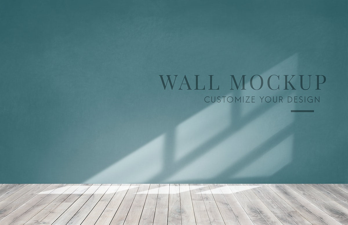 Empty Room With A Green Wall Mockup