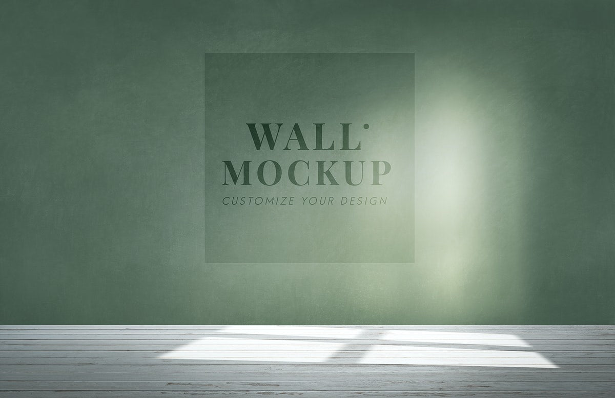 Empty Room With A Green Wall Mockup