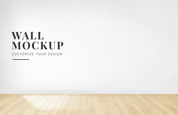 Empty Room With A White Wall Mockup Psd