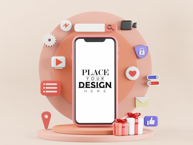 Empty Screen Smartphone Mockup Psd