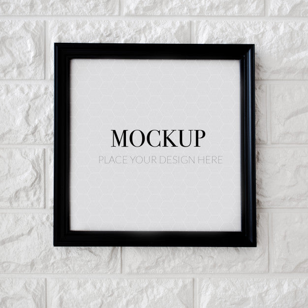 Empty Square Frame For Mock Up On A Brick Wall Psd