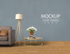 Empty Wall Mock Up With Home Decorating In The Living Room Modern Interior. Mockup Ready To Use Psd