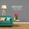 Empty Wall Mock Up With Home Decorating In The Living Room Modern Interior. Psd