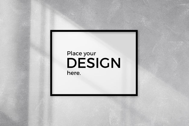 Empty Wall With A Frame Mockup On The Wall Psd