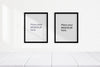 Empty White Room With Frames Mockup On The Wall Psd