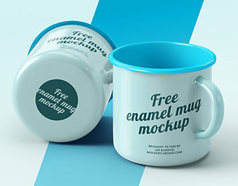 Enamel Mugs Mockup