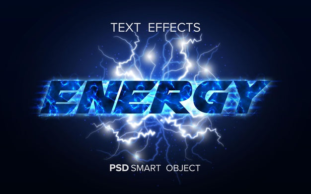 Energy Text Effect Smart Object Psd