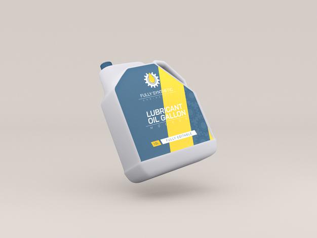 Engine Oil Plastic Bottle Packaging Mockup Psd