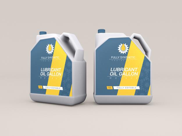 Engine Oil Plastic Bottles Mockup Psd