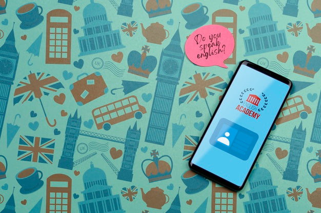 English Academy Smartphone Mock-Up Psd
