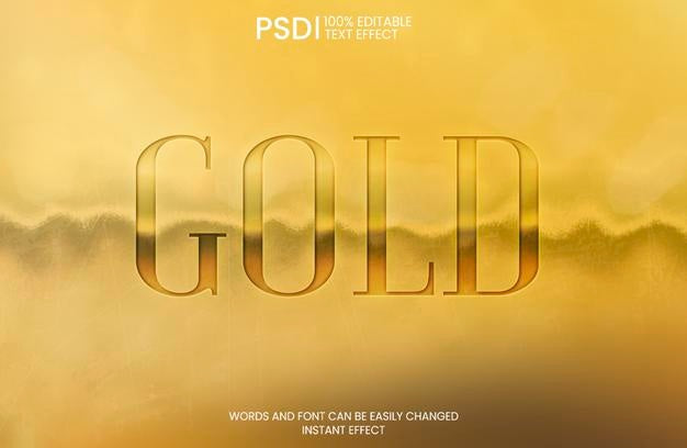 Engraved Golden Classic Text Effect Psd