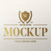 Engraved Golden Logo Mockup Psd