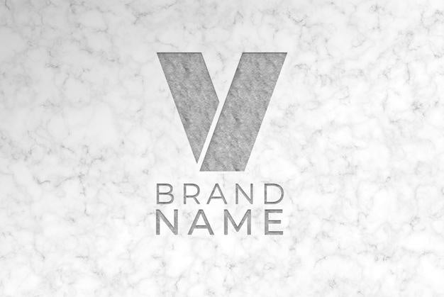 Engraved Logo With Marble Surface Psd