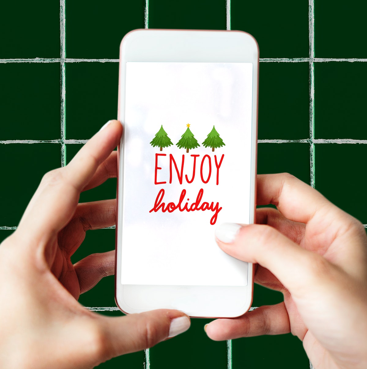 Enjoy Holiday On A Mobile Phone Screen Mockup