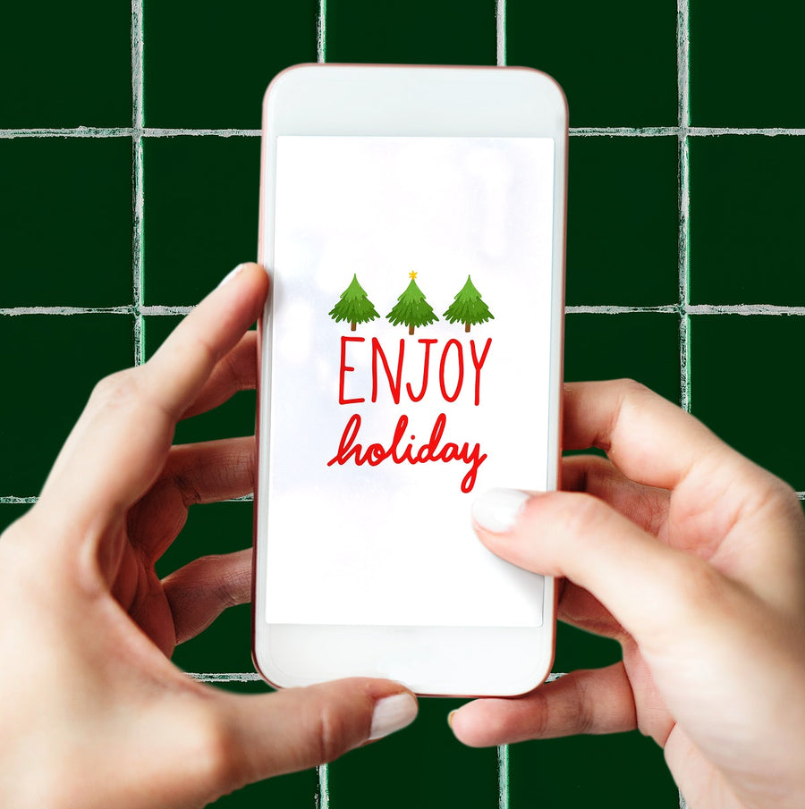 Enjoy Holiday On A Mobile Phone Screen Mockup