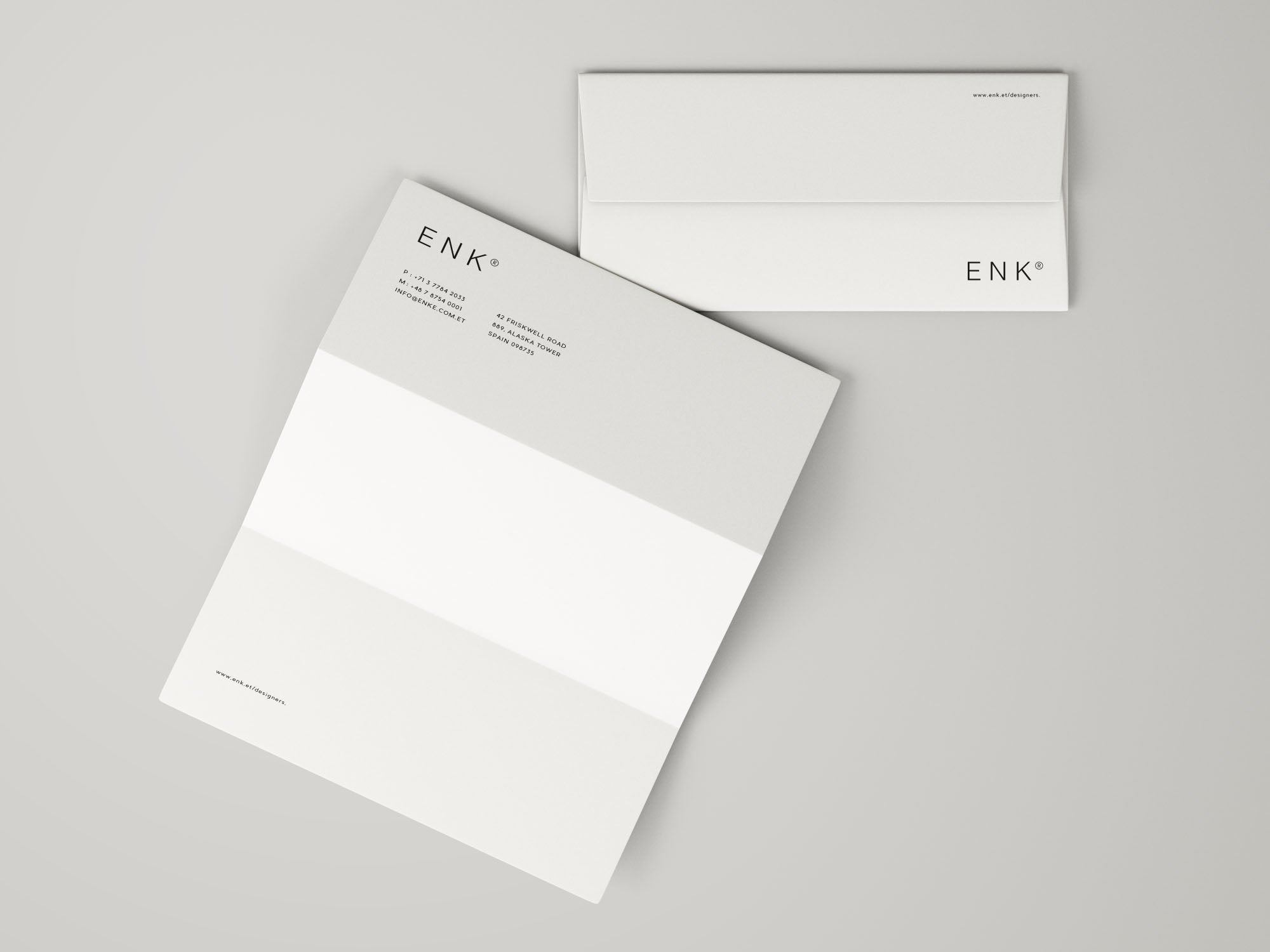 Envelope And A4 Folded Letterhead Mockup
