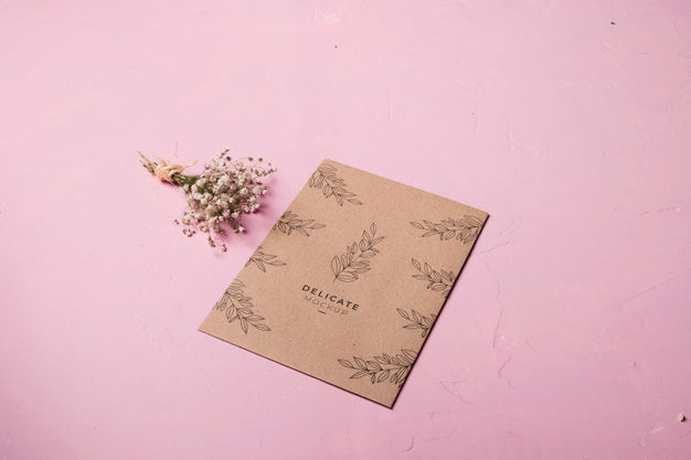 Envelope Design And Flower Arrangement Psd