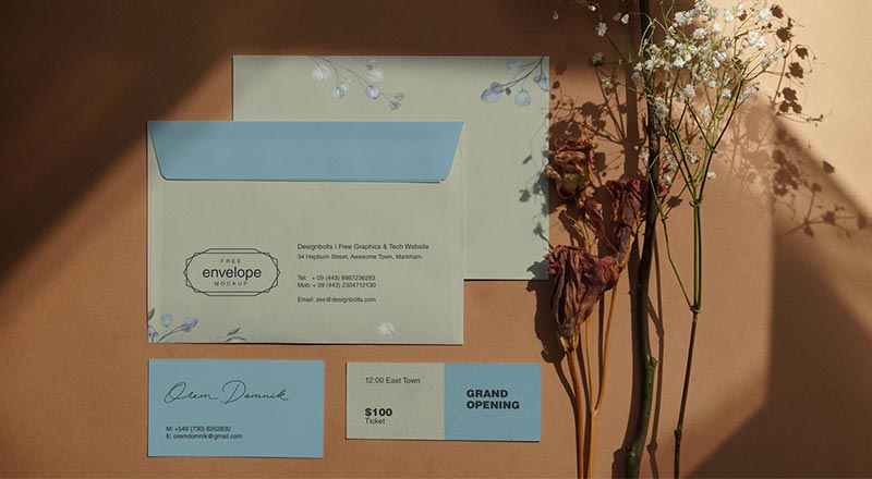 Envelope & Stationery Mockup Psd