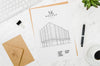 Envelope With Architecture Outdoors Mock-Up Psd