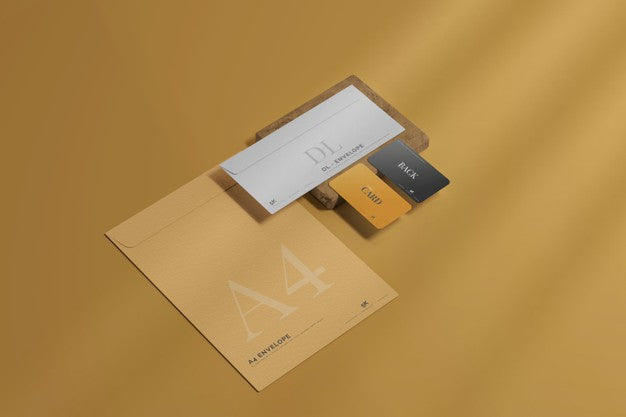 Envelope With Business Card Mockup Psd