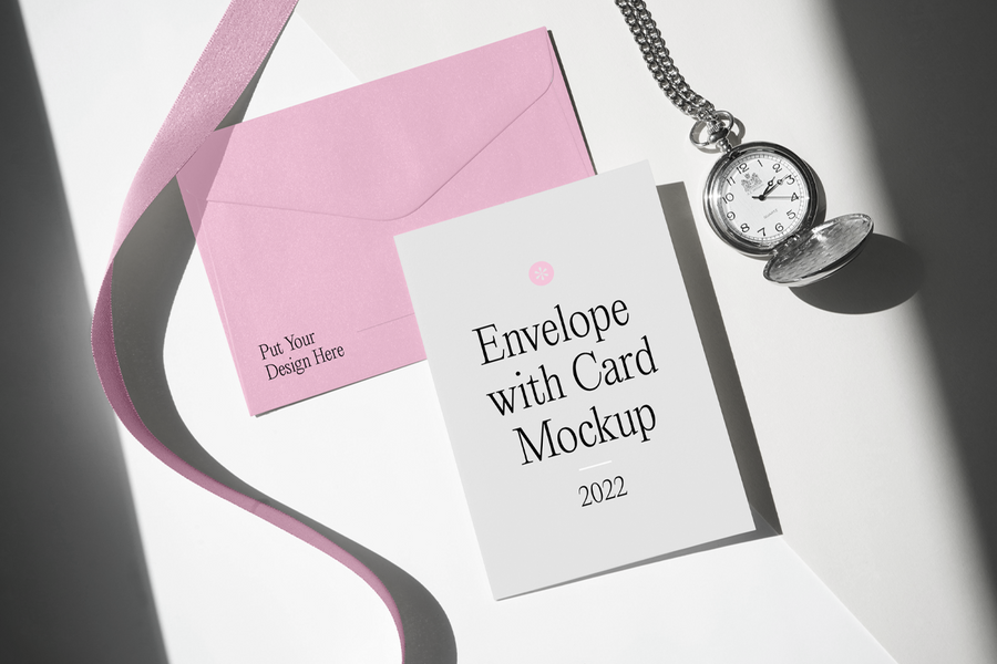 Envelope With Card Mockup