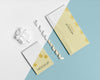 Envelope With Invitation Card With White Ribbons Psd