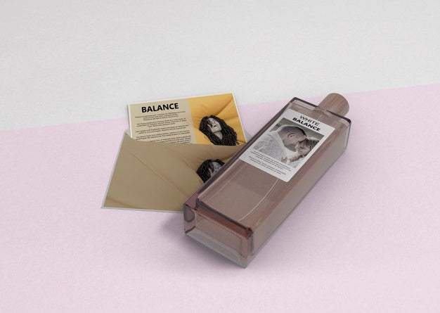 Envelope With Perfume Description On Table Psd