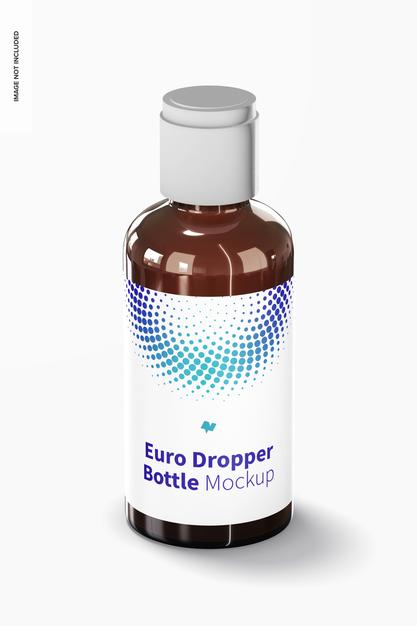 Euro Dropper Bottle With Orifice Reducers Mockup Psd