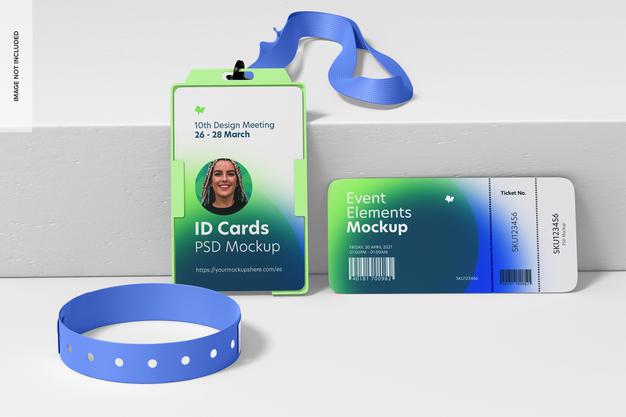 Event Elements Mockup, Front View Psd