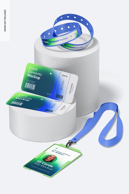 Event Elements Mockup, Perspective Psd