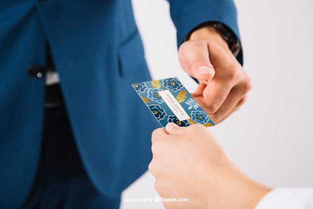 Exchanging Business Card Mockup Psd