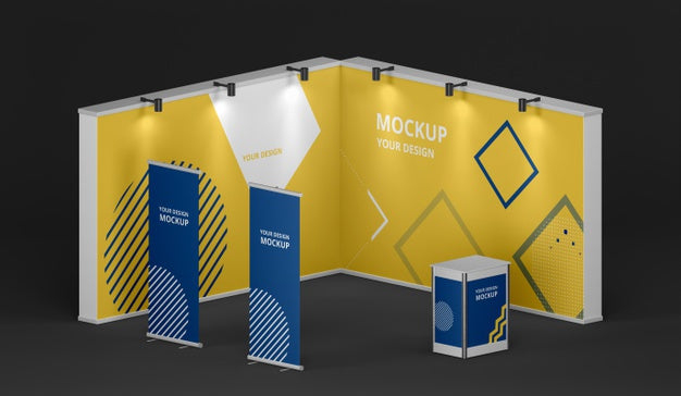 Exhibition Stand Mock-Up Composition Psd