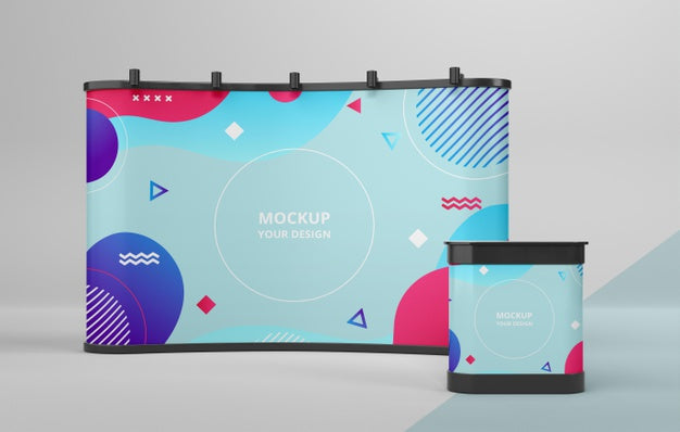 Exhibition Stand Mock-Up Composition Psd