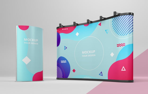 Exhibition Stand Mock-Up Composition Psd