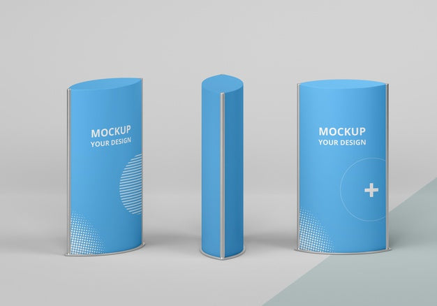 Exhibition Stands Mock-Up Assortment Psd